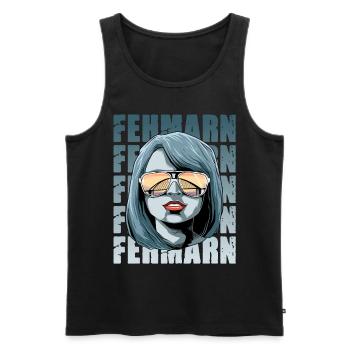 Fehmarn Fehmarnundbrücke Sonnenbrille - Männer Premium Bio Tank Top - Schwarz - Vorne - Michal (187cm)