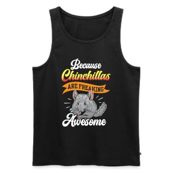 Chinchillas sind fantastisch Wollmaus Chinchilla - Männer Premium Bio Tank Top - Schwarz - Vorne - Michal (187cm)