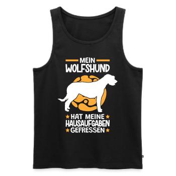 Irischer Wolfshund hat Hausaufgaben gefressen - Männer Premium Bio Tank Top - Schwarz - Vorne - AI Model Male 178 light (178cm)