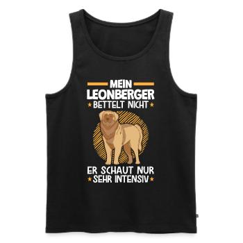 Mein Leonberger bettelt nicht deutscher Wachhund - Männer Premium Bio Tank Top - Schwarz - Vorne - AI Model Male 178 light (178cm)