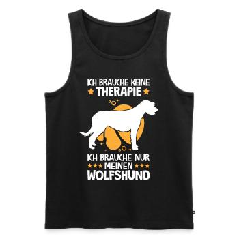 Ich brauche nur meinen Irischer Wolfshund - Männer Premium Bio Tank Top - Schwarz - Vorne - AI Model Male 178 light (178cm)