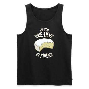 Brie Käse Gouda Fondue Raclette Cheddar Schweiz - Männer Premium Bio Tank Top - Schwarz - Vorne - AI Model Male 178 light (178cm)