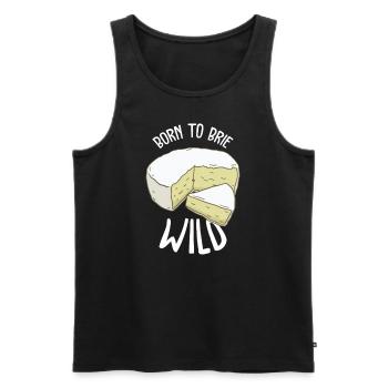 Brie Käse Gouda Fondue Raclette Cheddar Schweiz - Männer Premium Bio Tank Top - Schwarz - Vorne - AI Model Male 178 light (178cm)