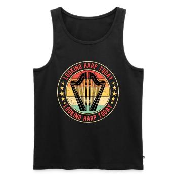 Harp Player Harpist Harpist - Men's Premium Organic Tank Top - black - Front - Michal (187cm)