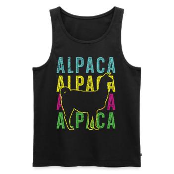Alpaka Llama Lover Alpaka Flüsterer Bauernhof Tier - Männer Premium Bio Tank Top - Schwarz - Vorne - AI Model Male 178 light (178cm)