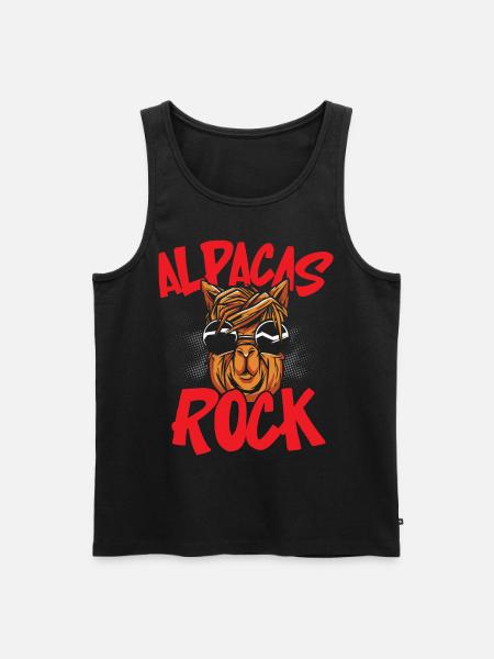 Alpakas rocken Llama Alpakaflüsterer Nutztier - Männer Premium Bio Tank Top - Schwarz