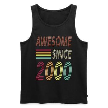 Awesome since 2000 - Männer Premium Bio Tank Top - Schwarz - Vorne - AI Model Male 178 light (178cm)