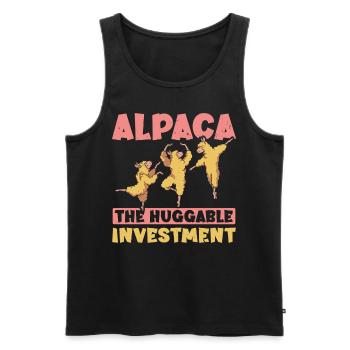 Alpaka Die umarmbare Investition Alpaka Nutztier - Männer Premium Bio Tank Top - Schwarz - Vorne - AI Model Male 178 light (178cm)