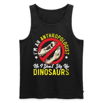 I am an anthropologist Dinosaur Anthropology - Men's Premium Organic Tank Top - black - Front - AI Model Male 178 light (178cm)