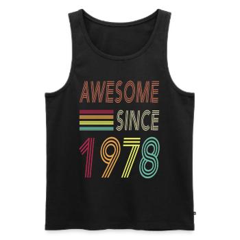 Awesome since 1978 - Männer Premium Bio Tank Top - Schwarz - Vorne - Michal (187cm)