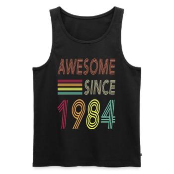 Awesome since 1984 - Männer Premium Bio Tank Top - Schwarz - Vorne - AI Model Male 178 light (178cm)