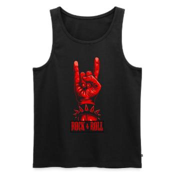 Musik Hardrock Heavy Metal Rock Konzert Festival - Männer Premium Bio Tank Top - Schwarz - Vorne - AI Model Male 178 light (178cm)