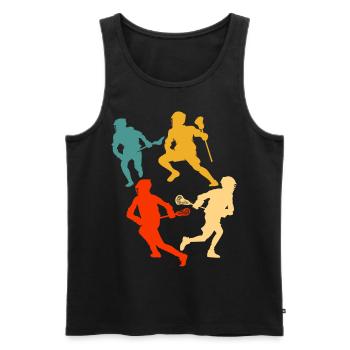 Lacrosse - Männer Premium Bio Tank Top - Schwarz - Vorne - Michal (187cm)