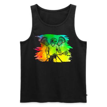 Lacrosse - Männer Premium Bio Tank Top - Schwarz - Vorne - Michal (187cm)