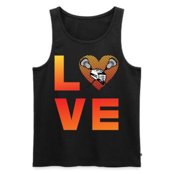 Lacrosse Love - Men's Premium Organic Tank Top - black - Front - Michal (187cm)