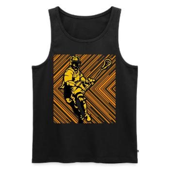 Lacrosse - Männer Premium Bio Tank Top - Schwarz - Vorne - Michal (187cm)
