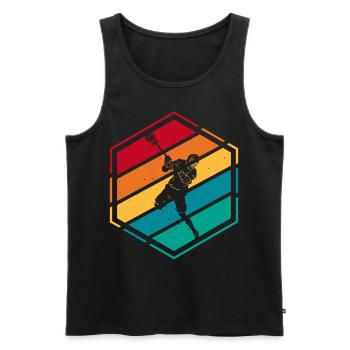 Lacrosse - Männer Premium Bio Tank Top - Schwarz - Vorne - Michal (187cm)