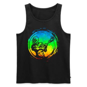 Lacrosse - Männer Premium Bio Tank Top - Schwarz - Vorne - Michal (187cm)
