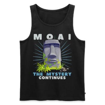 Moai, Steinköpfe, Osterinsel Rapa-Nui - Männer Premium Bio Tank Top - Schwarz - Vorne - Michal (187cm)