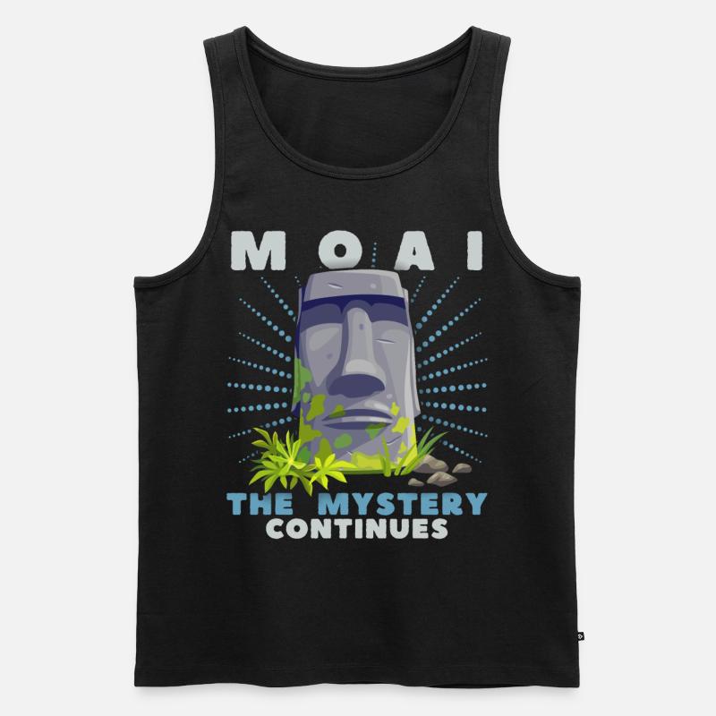 Moai, Steinköpfe, Osterinsel Rapa-Nui - Männer Premium Bio Tank Top - Schwarz