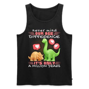 Dinosaur in love funny saying Dinosaur saying - Men's Premium Organic Tank Top - black - Front - AI Model Male 178 light (178cm)