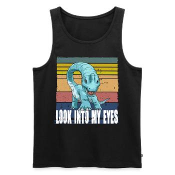 Look Into My Eyes Brachiosaurus Dinosaurier - Männer Premium Bio Tank Top - Schwarz - Vorne - Michal (187cm)