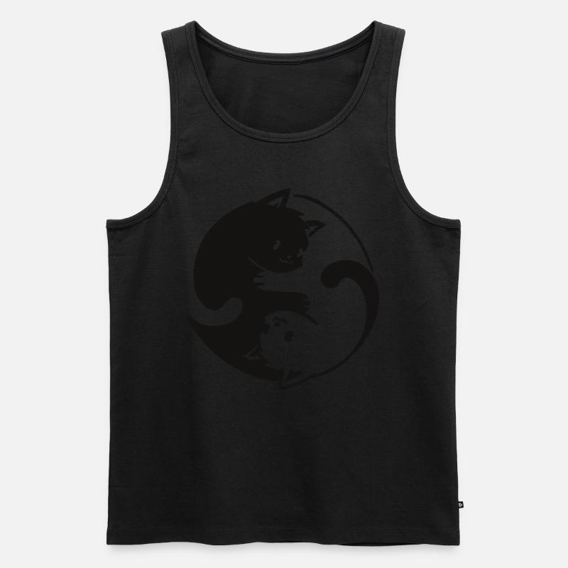 Yin Yang Katzen Design - Männer Premium Bio Tank Top - undefined