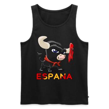 Cute Bull Bullfighting Espana - Men's Premium Organic Tank Top - black - Front - Michal (187cm)