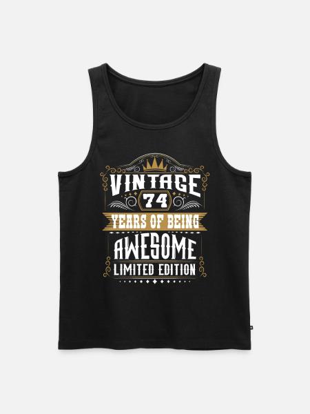 74 anni di essere fantastico 74 compleanno 74 anni - Canottiera ecologica premium da uomo - nero
