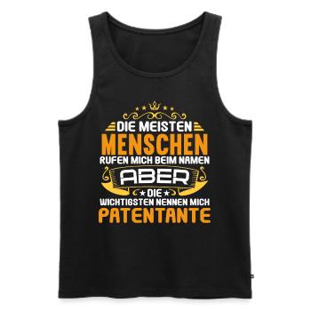Patenkind Die wichtigsten nennen mich Patentante - Männer Premium Bio Tank Top - Schwarz - Vorne - Michal (187cm)