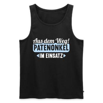 Aus dem Weg Patenonkel im Einsatz Patenkind - Männer Premium Bio Tank Top - Schwarz - Vorne - Michal (187cm)