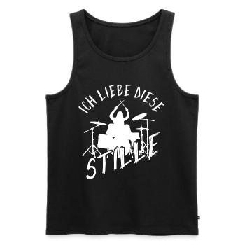 Lustiger Drummer Ich Liebe Diese Stille Schlagzeug - Männer Premium Bio Tank Top - Schwarz - Vorne - Michal (187cm)