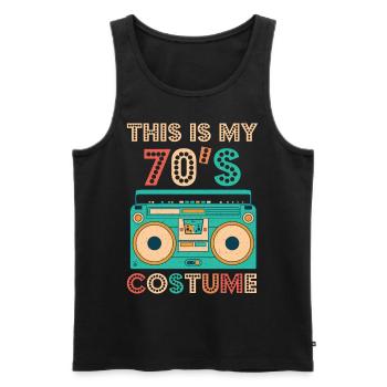 This Is My 70s Costume Shirt 1980s Retro Vintage - Männer Premium Bio Tank Top - Schwarz - Vorne - AI Model Male 178 light (178cm)