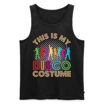 This Is My Disco Costume Shirt Retro Vintage 70's - Men's Premium Organic Tank Top - black - Front - AI Model Male 178 light (178cm)