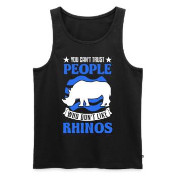 Rhinocéros Cadeau Rhinocéros - Débardeur bio Premium Homme - noir - Devant - Michal (187cm)