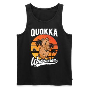 Quokka Whisperer Kangourou à queue courte - Débardeur bio Premium Homme - noir - Devant - Michal (187cm)
