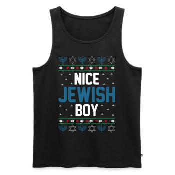 Hanukkah Jewish Ugly Christmas - Nice Jewish Boy - Männer Premium Bio Tank Top - Schwarz - Vorne - Michal (187cm)
