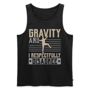 Gravity and I don't agree Boul - Men's Premium Organic Tank Top - black - Front - AI Model Male 178 light (178cm)