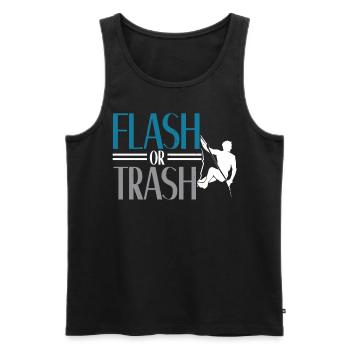 Flash or Trash Rock Climber Boulderer Bouldering - Men's Premium Organic Tank Top - black - Front - AI Model Male 178 light (178cm)