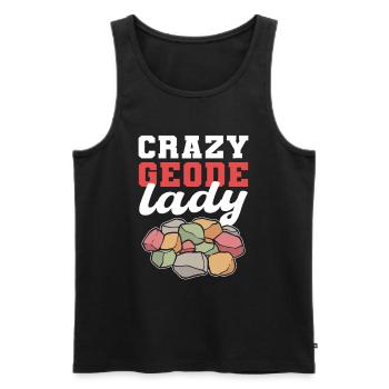 Crazy Geode Lady Mineral Collecting Ores - Männer Premium Bio Tank Top - Schwarz - Vorne - AI Model Male 178 light (178cm)