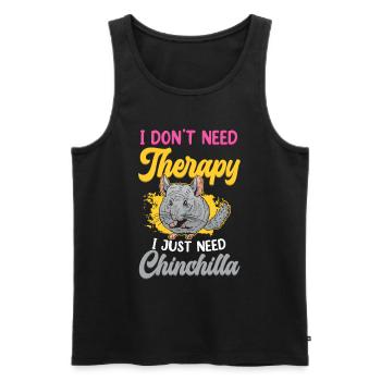 Chinchilla brauche keine Therapie Wollmaus - Männer Premium Bio Tank Top - Schwarz - Vorne - Michal (187cm)