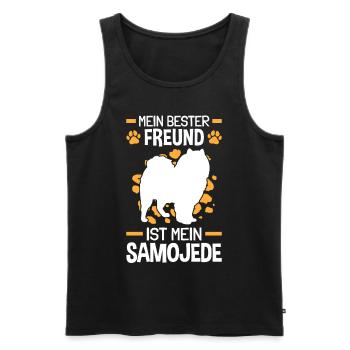 Mein Samojede ist mein bester Freund Samojede - Männer Premium Bio Tank Top - Schwarz - Vorne - Michal (187cm)