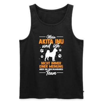 Akita Inu und Ich sind ein unschlagbares Team - Männer Premium Bio Tank Top - Schwarz - Vorne - Michal (187cm)