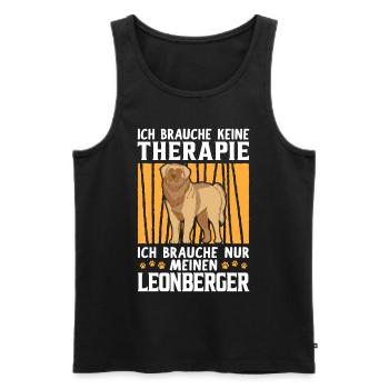 Leonberger keine Therapie deutscher Wachhund - Männer Premium Bio Tank Top - Schwarz - Vorne - AI Model Male 178 light (178cm)