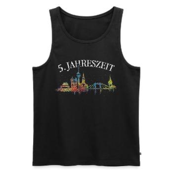 Skyline Düsseldorf Karneval 5. Fünfte Jahreszeit - Männer Premium Bio Tank Top - Schwarz - Vorne - Michal (187cm)