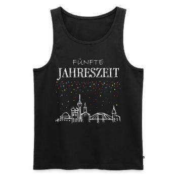 Skyline Düsseldorf Karneval Fünfte 5. Jahreszeit - Männer Premium Bio Tank Top - Schwarz - Vorne - Michal (187cm)