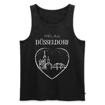 Skyline Düsseldorf Karneval Helau Fasching Jeck - Männer Premium Bio Tank Top - Schwarz - Vorne - Michal (187cm)