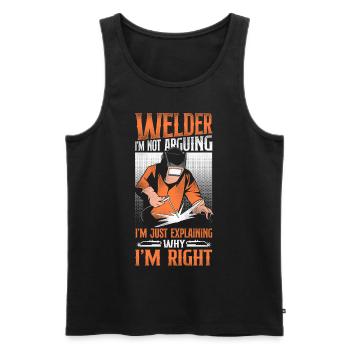 Welder Welding Vintage Welder I'm - Männer Premium Bio Tank Top - Schwarz - Vorne - AI Model Male 178 light (178cm)