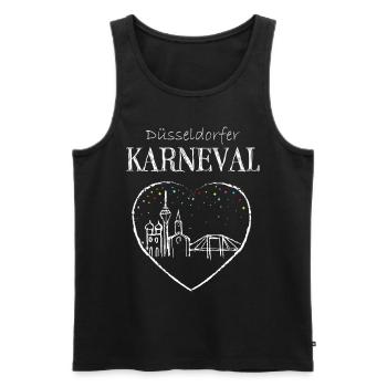 Skyline Düsseldorf Karneval Helau Fasching Narr - Männer Premium Bio Tank Top - Schwarz - Vorne - Michal (187cm)