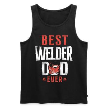 Welder Welding Dad Father Vintage - Men's Premium Organic Tank Top - black - Front - AI Model Male 178 light (178cm)